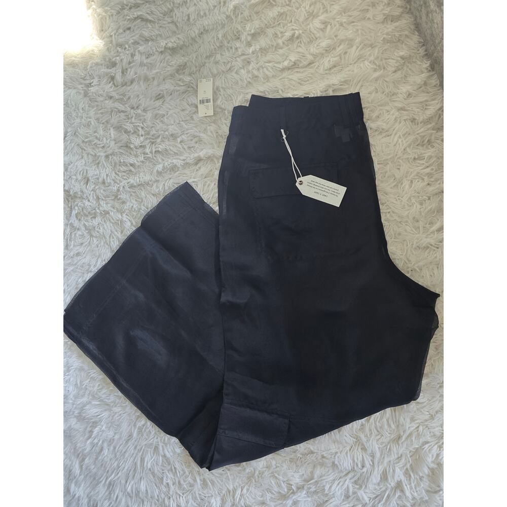 Anthropologie Black Sheer Wide-Leg Pants - Picture 5 of 5